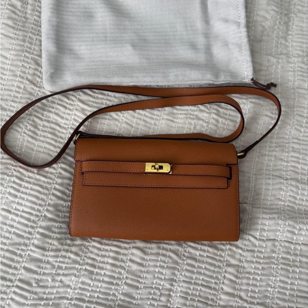 Brand New Tan Leather Kelly Inspired Long Wallet